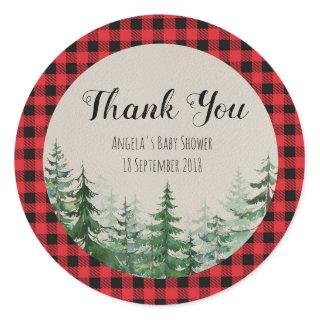 Woodland Forest Lumberjack Thank You Sticker