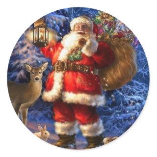 Woodland Santa Sticker
