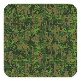 Woodland Style Digital Camouflage Accent Decor Square Sticker