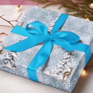 Woodland Winter Deer Christmas Tree  Snowflake