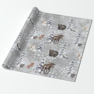 Woodland Winter Moose Christmas Tree  Snowflake
