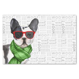 Woof Word Art and Christmas Boston Terrier Tissue Paper