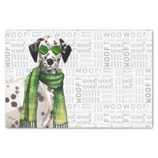 Woof Word Art and Christmas Dalmatian Dog Tissue Paper