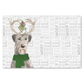 Woof Word Art and Christmas Irish Wolfhound Dog Tissue Paper