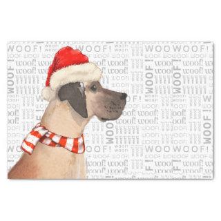Woof Word Art and Great Dane Christmas Tissue Paper
