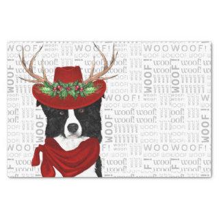 Woof Words and Christmas Border Collie Lover Tissue Paper