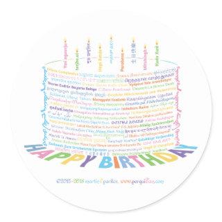 Wor(l)d Birthday Cake Stickers