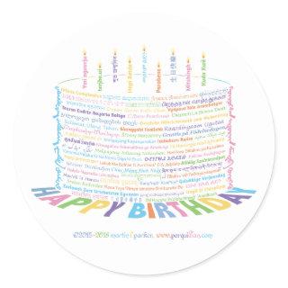 Wor(l)d Birthday Cake Stickers