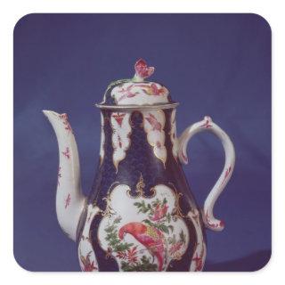 Worcester coffee pot, decorated with birds square sticker