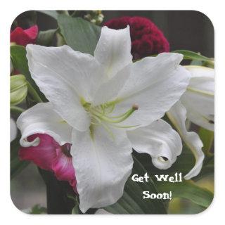 Words of Encouragement by Janz White Lily Square Sticker