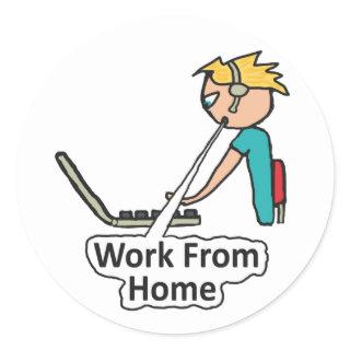 Work From Home Classic Round Sticker