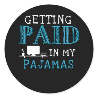 Work From Home Funny Homeoffice Job Classic Round Sticker