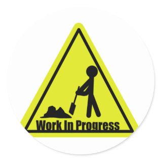 Work In Progress Sign Stickers