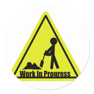 Work In Progress Sign Stickers