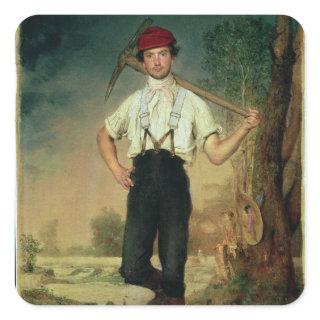 Worker, 1848 square sticker