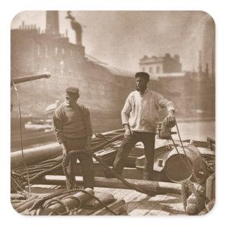 Workers on the 'Silent Highway', from 'Street Life Square Sticker