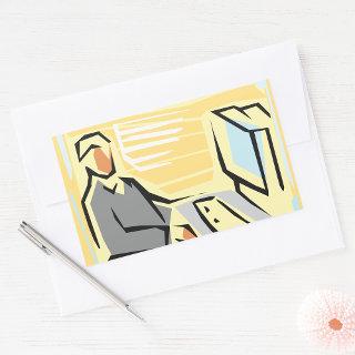 Working At A Computer Stickers