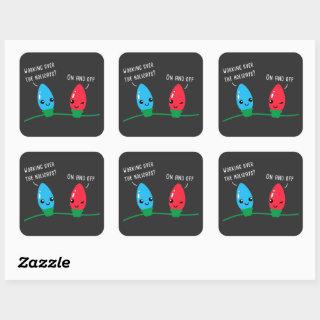 Working Over The Holidays Funny Christmas Lights   Square Sticker