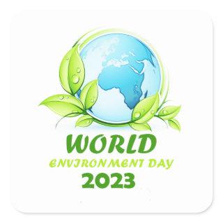 WORLD ENVIRONMENT DAY 2023 SQUARE STICKER