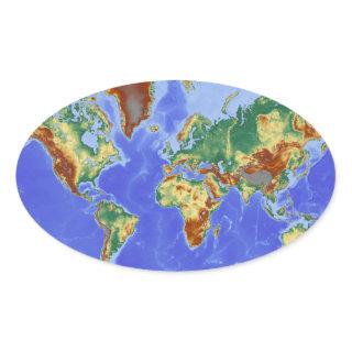 World Geographic International Map Oval Sticker