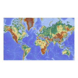 World Geographic International Map Rectangular Sticker