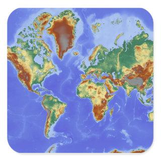 World Geographic International Map Square Sticker