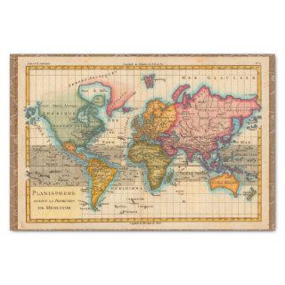 World Map 1700s Antique  Tissue Paper