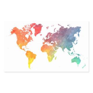 world map 5 rectangular sticker