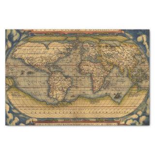 World Map Antique Ortellius Europe Travel Tissue Paper