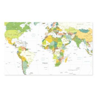 world+map+globe+country+atlas rectangular sticker