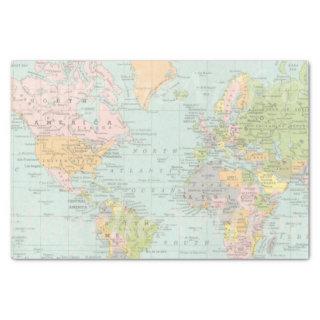 World Map Tissue Paper