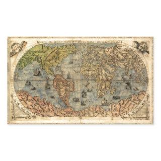 World Map Vintage Historical Atlas Rectangular Sticker