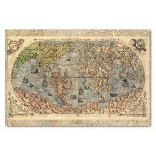 World Map Vintage Historical Atlas Tissue Paper