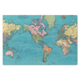 World, Mercator's Projection Tissue Paper