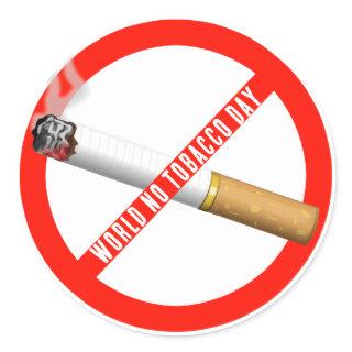 World No Tobacco Day Classic Round Sticker