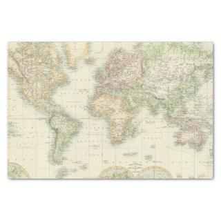 World On Mercator's Projection Tissue Paper