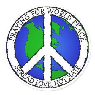 World Peace Earth and Peace Sign Sticker