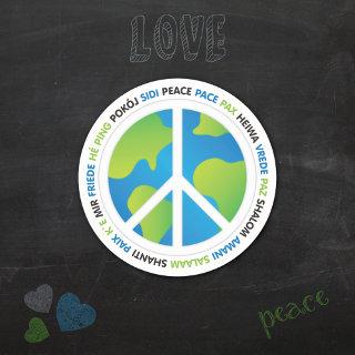 World Peace Global Language Classic Round Sticker