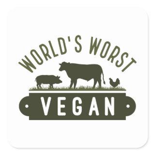 World’s Worst Vegan Square Sticker