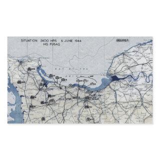 World War II D-Day Map June 6, 1944 Rectangular Sticker