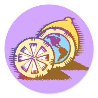 Worldly Lemons Classic Round Sticker