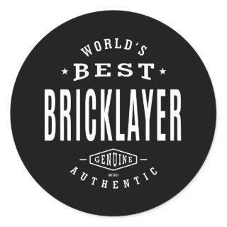 World's Best Bricklayer Classic Round Sticker
