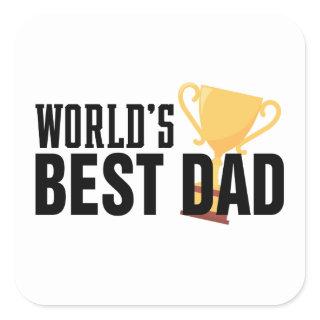 World's Best Dad Typography Trophy | Sticker