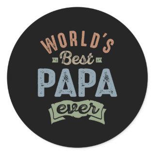 Worlds Best Papa Classic Round Sticker