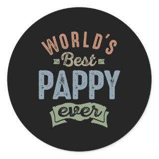 Worlds Best Pappy Classic Round Sticker