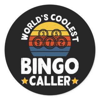 World's Coolest Bingo Caller Classic Round Sticker