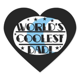 World's Coolest Dad Gifts Heart Sticker
