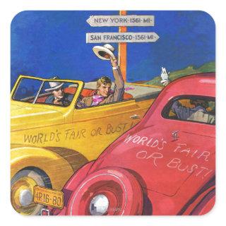 World's Fair or Bust Square Sticker