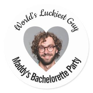 World's Luckiest Guy Bachelorette Party  Classic Round Sticker