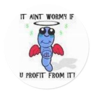 worm ibew classic round sticker